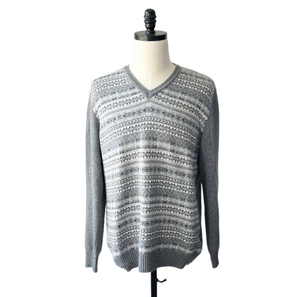 Fiesole | Sweaters | Fiesole Italy V Neck Fair Isle Sweater Xl | Poshmark